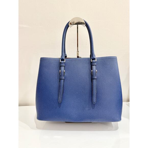 Prada  Saffiano Leather Double Handle Tote Handbag Inchiostro/Red - Picture 5 of 15